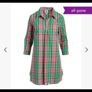 Haley and the Hound preppy pink/green plaid tunic dress - Size M. Never worn.